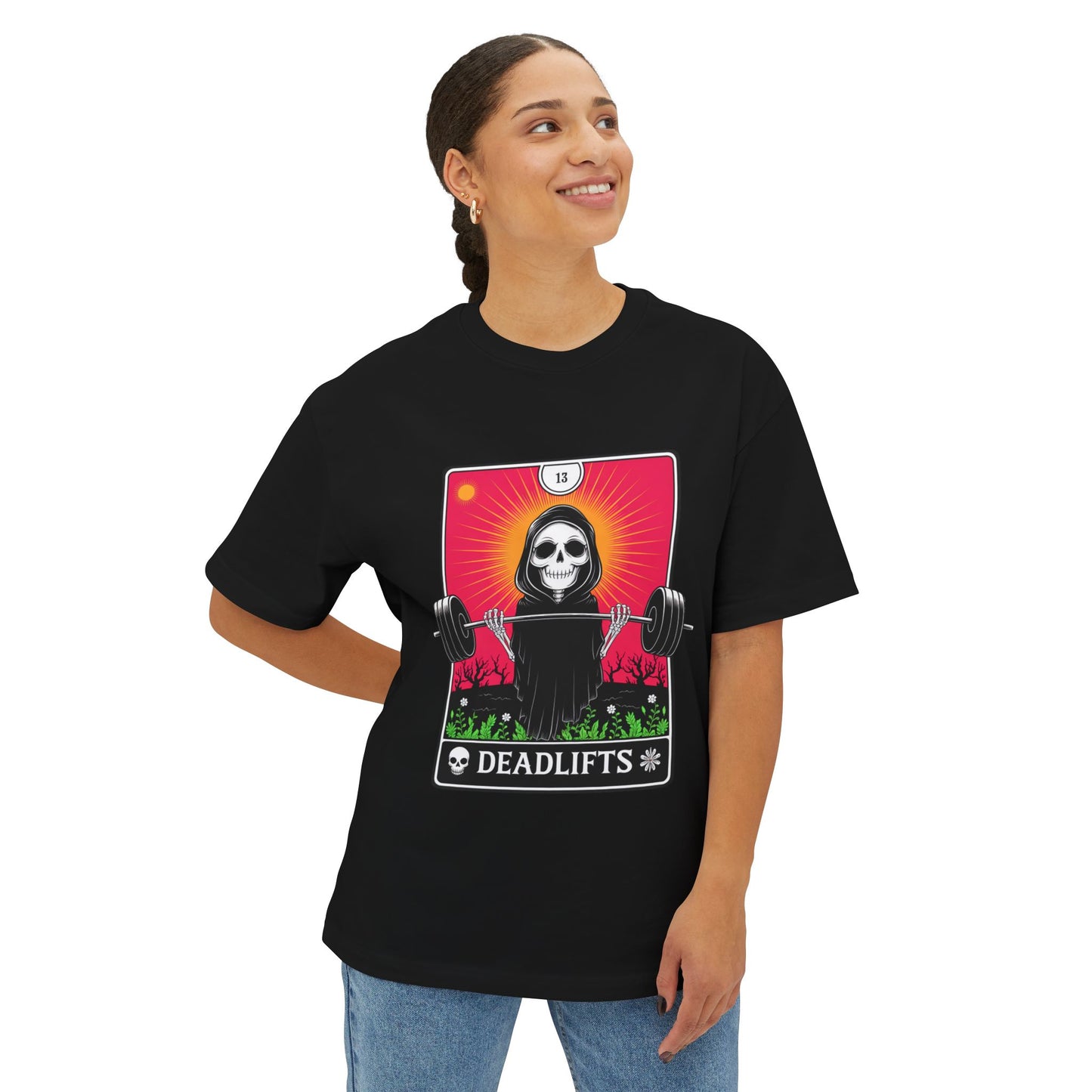 Deadlifts Skull Boxy Tee, Unisex