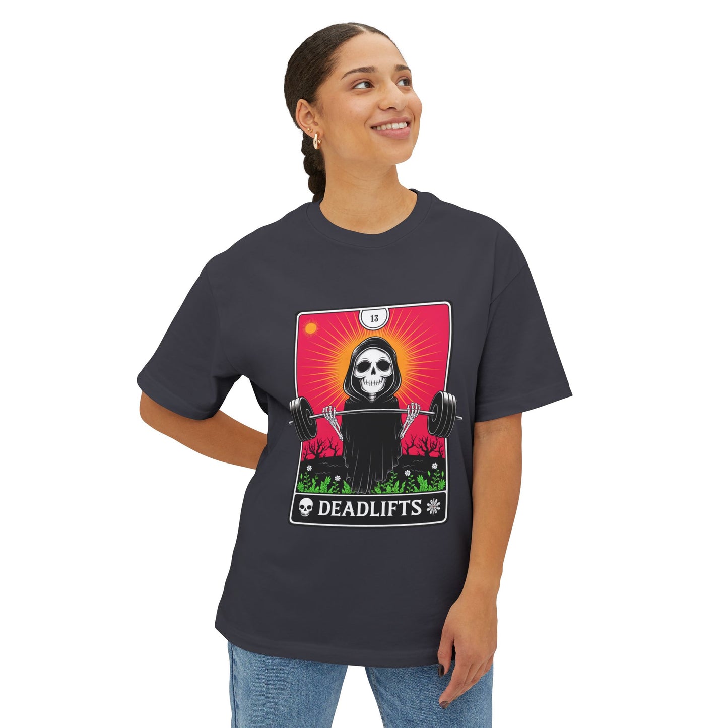 Deadlifts Skull Boxy Tee, Unisex
